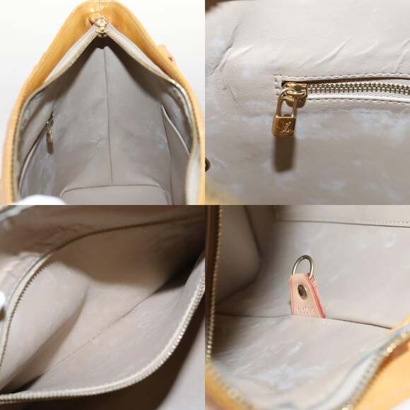 LOUIS VUITTON Monogram Vernis Houston Hand Bag Beige M91004 main image 4